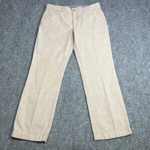 LL Bean Mens Standard Fit Chino Pants 34x30 Tan Cotton Khaki Textured 286396